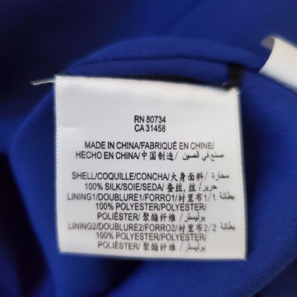 ✨ BCBG ✨ 100% Silk Cowl Neck Striped Asymmetrical Hem Dress - [Size 4] - Picture 11 of 12